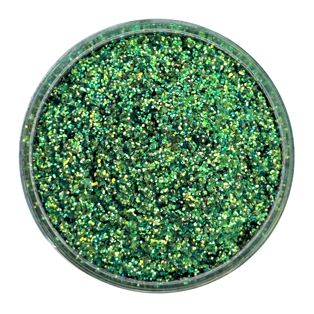 green multi-size glitter mix for art, body, nails and more - PDB Creative Studio
