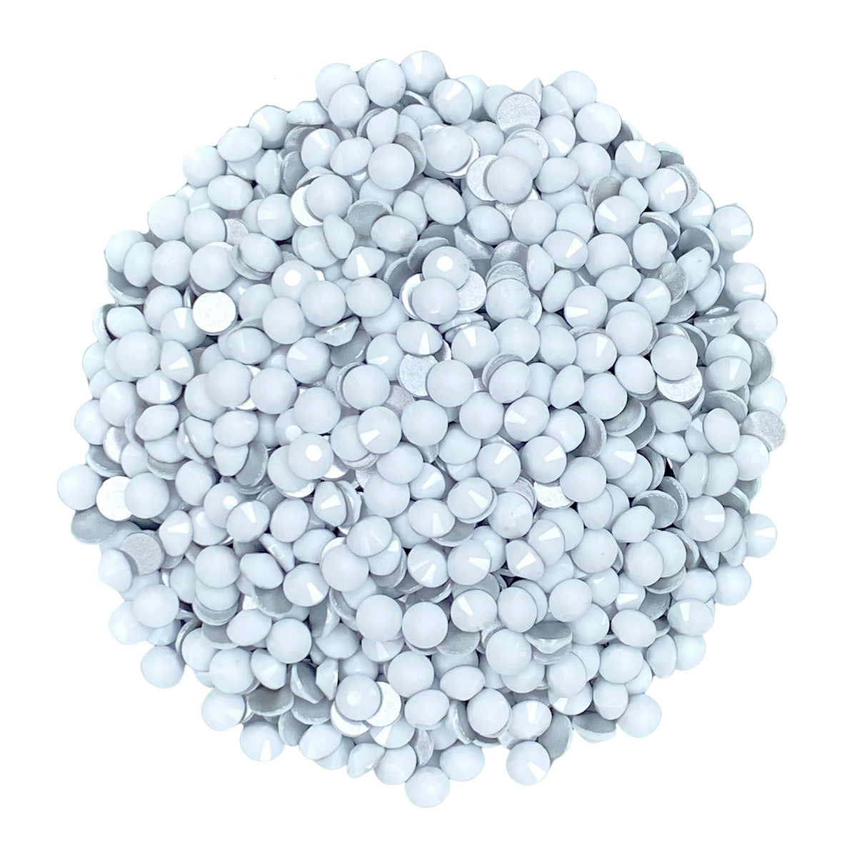 CHALK WHITE - SOLID WHITE Glam GlassĀ® flatback, non hotfix rhinestones for art, body, nails and more - PDB Creative Studio