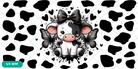 Mini Cow UVDTF Libbey Glass Can Tumbler Wrap