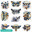Blue moth celestial UVDTF element sheet