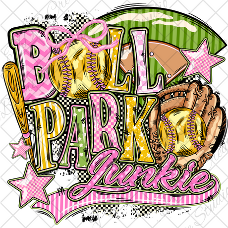 softball park junkie uvdtf vinyl sticker decal