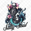summer mermaid skeleton salty soul vinyl uvdtf decal sticker