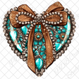 brown bow turquoise heart western uvdtf whitecast vinyl decal sticker