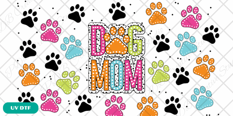 pastel dog mom libbey glass can uvdtf tumbler wrap