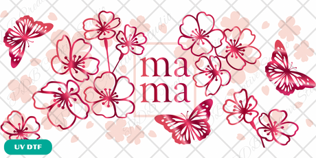 mama floral butterfly mothers day libbey glass can tumbler uvdtf wrap