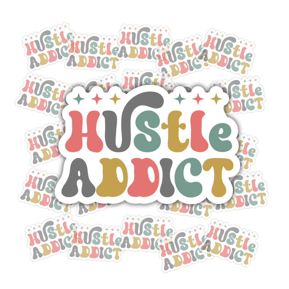 Hustle matte vinyl sticker