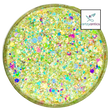 Yellow multi shape custom chunky glitter mix / PDB Creative Studio for art, nails and projects
