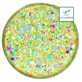 Yellow multi shape custom chunky glitter mix / PDB Creative Studio for art, nails and projects