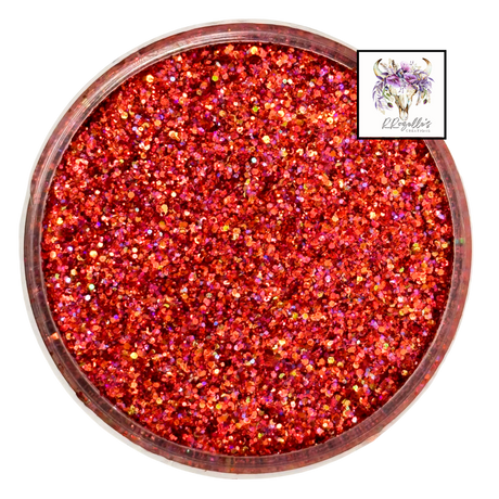 Red custom chunky glitter mix / PDB Creative Studio for art, nails and projects