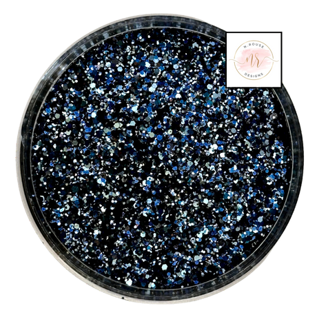 deep blue custom chunky glitter mix / PDB Creative Studio for art, nails and projects