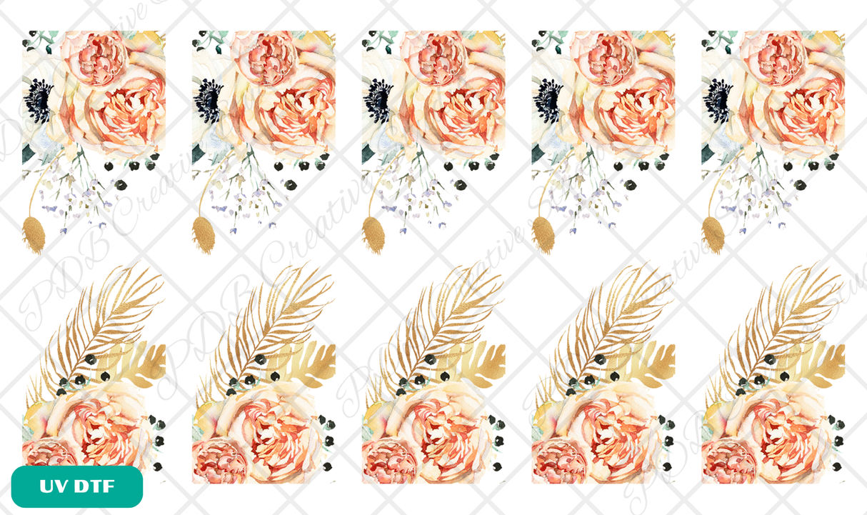 Peach floral feather boho pen wraps
