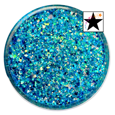 blue green custom chunky glitter mix / PDB Creative Studio for art, nails and projects