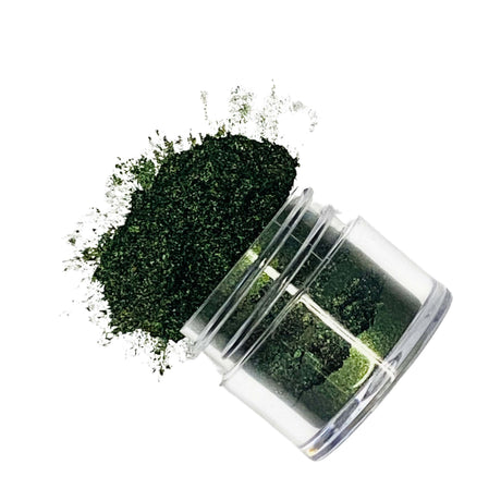deep forest green pigment powder for art, body, nails / PDB Creative Studio
