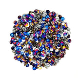 BLUE FLAME - BLUE PURPLE ORANGE AB Glam Glass® flatback, non hotfix rhinestones for art, body, nails and more - PDB Creative Studio