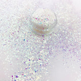 White opal iridescent glitter for art, body, nails / PDB Creative Studio 