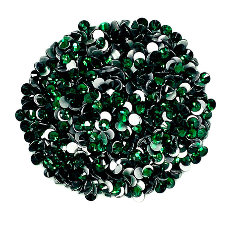 EMERALD - DARK GREEN Glam Glass® flatback, non hotfix rhinestones for art, body, nails and more - PDB Creative Studio