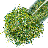 green custom mix multi-size glitter for art, body, nails and more - PDB Creative Studio