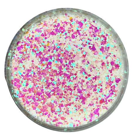 Pink iridescent opal polyester glitter for art, body, nails and more - PDB Creative Studio