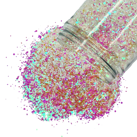 Pink iridescent opal polyester glitter for art, body, nails and more - PDB Creative Studio